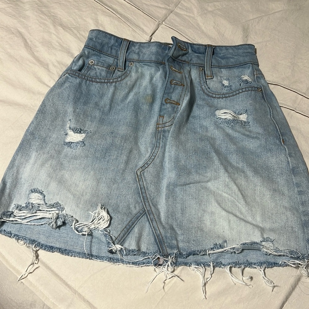Button up Jean skirt short